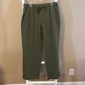EUC Old Navy army green linen blend wide leg pants